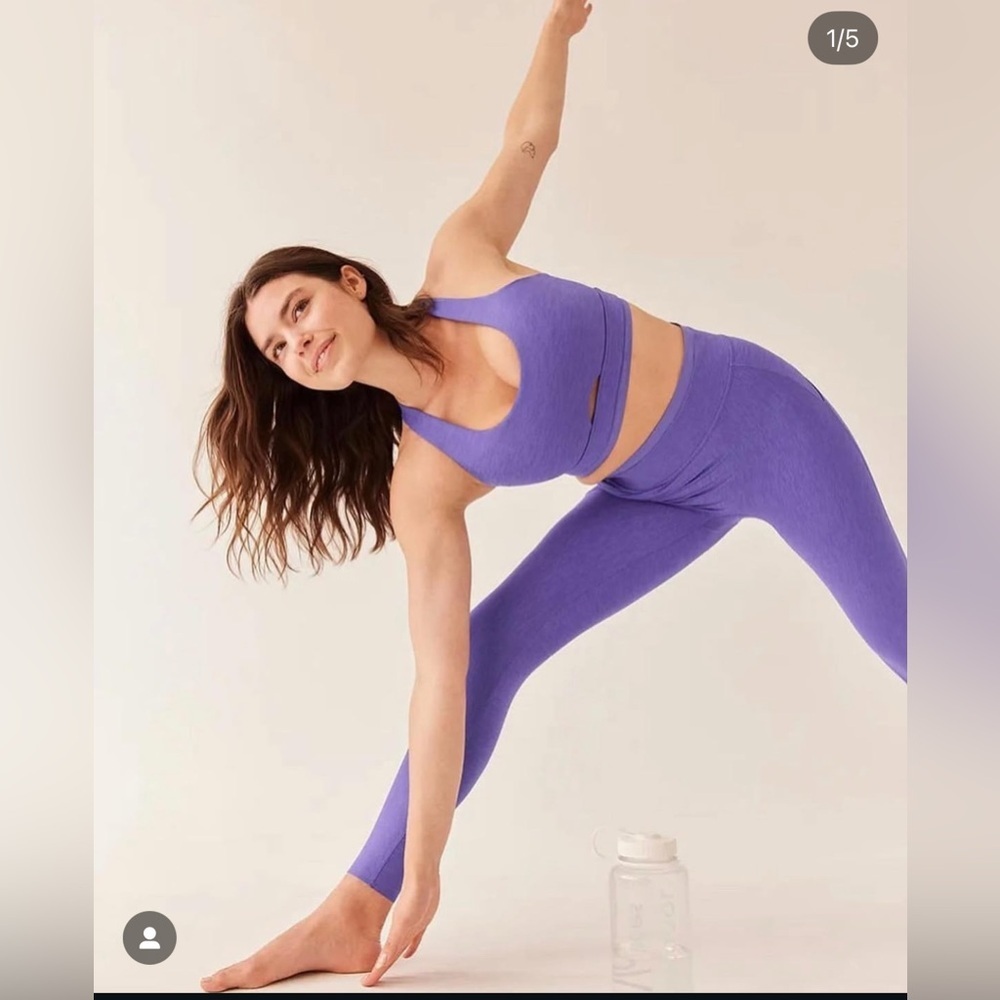 Outdoor Voice Tech Sweat Bra Leggings Set Purple